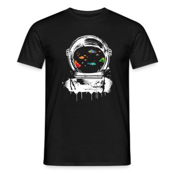 Fish in Astronaut Helmets – Fantasy Meets Space - Men's T-Shirt - black - Front - AI Model Male 178 light (178cm)