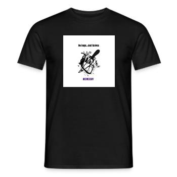 No hugs, just knives. WEDNESDAY - Men's T-Shirt - black - Front - AI Model Male 178 light (178cm)