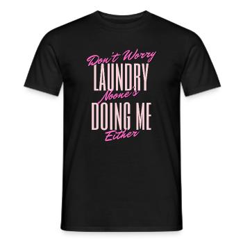 Conception de citation de blanchisserie drôle - T-shirt homme - noir - Devant - AI Model Male 178 light (178cm)