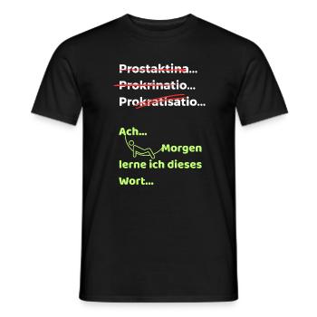 Procrastination Joke Funny Saying Hammock - Men's T-Shirt - black - Front - AI Model Male 178 light (178cm)