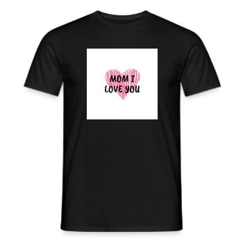 Mom I love U - Men's T-Shirt - black - Front - AI Model Male 178 light (178cm)