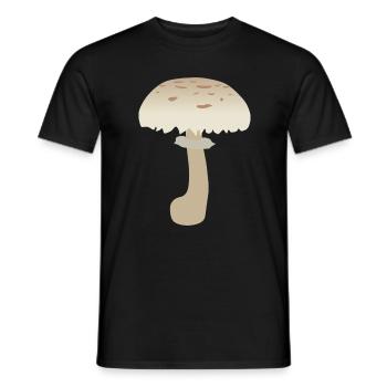 Minimalist Parasol Mushroom Illustration - Men's T-Shirt - black - Front - AI Model Male 178 light (178cm)