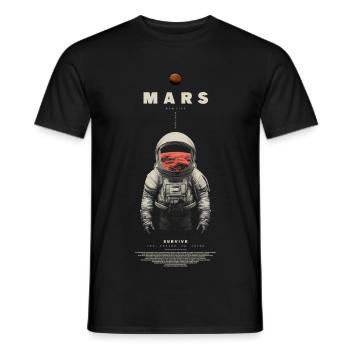 Mars Exploration - T-shirt homme - noir - Devant - AI Model Male 178 light (178cm)