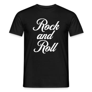 Rock and Roll Script Vintage - Men's T-Shirt - black - Front - AI Model Male 178 light (178cm)