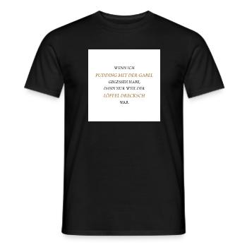 Pudding mit der Gabel - Männer T-Shirt - Schwarz - Vorne - AI Model Male 178 light (178cm)