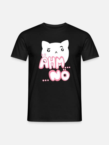 Euh, non, le rose chat kawaii - T-shirt homme - noir