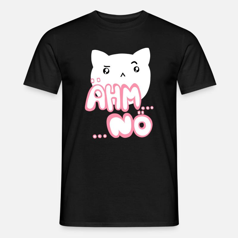 Ähm nö Kawaii Katze rosa - Männer T-Shirt - Schwarz