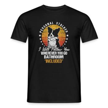 Funny Border Collie Herding Dog Design No space - Men's T-Shirt - black - Front - AI Model Male 178 light (178cm)
