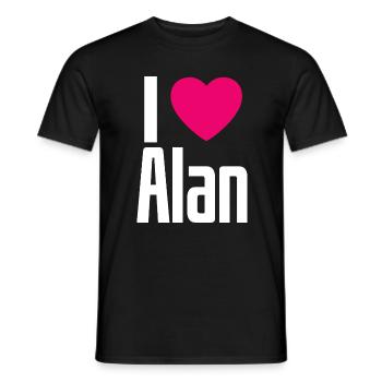 I Love Alan Pinkes Herz Ich liebe Alan - Männer T-Shirt - Schwarz - Vorne - AI Model Male 178 light (178cm)