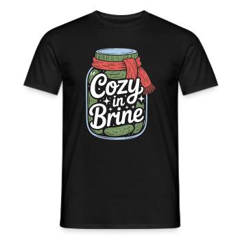 Cozy In Saumure Concombre Pot Humour d’hiver - T-shirt homme - noir - Devant - AI Model Male 178 light (178cm)