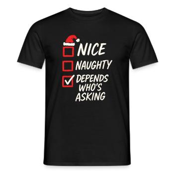 Christmas Checklist Humor Christmas Xmas - Men's T-Shirt - black - Front - AI Model Male 178 light (178cm)