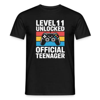 Level 11 Unlocked Official Teenager - Men's T-Shirt - black - Front - AI Model Male 178 light (178cm)