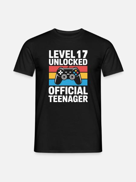 Level 17 Unlocked: Official Teenager - Men's T-Shirt - black