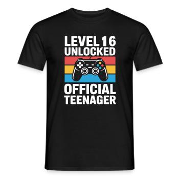 Level 16 Entsperrter offizieller Teenager - Männer T-Shirt - Schwarz - Vorne - AI Model Male 178 light (178cm)