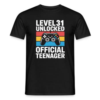 Niveau 31 Adolescent officiel débloqué - T-shirt homme - noir - Devant - AI Model Male 178 light (178cm)