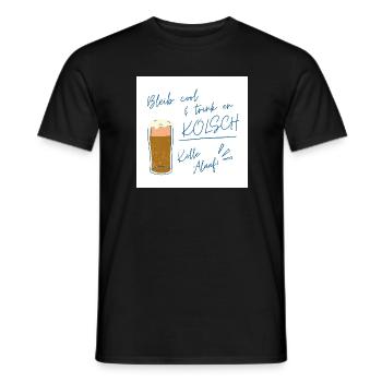 Bleib cool Kölsch Design, Karneval ein Leben lang  - Männer T-Shirt - Schwarz - Vorne - AI Model Male 178 light (178cm)