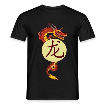 Dragon chinois vintage - T-shirt homme - noir - Devant - AI Model Male 178 light (178cm)