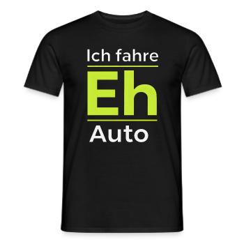 E-Auto Lustige Sprüche zur E-Mobilität Elektroauto - Männer T-Shirt - Schwarz - Vorne - AI Model Male 178 light (178cm)