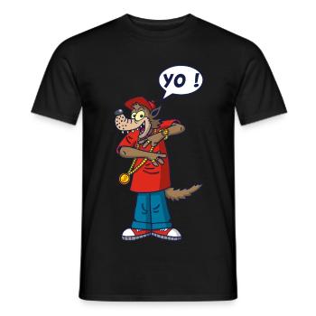 Wolf rapper - Men's T-Shirt - black - Front - AI Model Male 178 light (178cm)