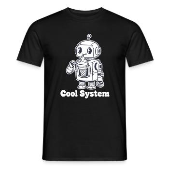 Roboter mit Eiscreme - Männer T-Shirt - Schwarz - Vorne - AI Model Male 178 light (178cm)