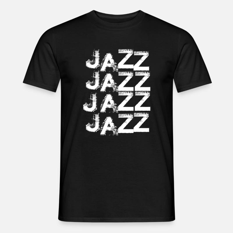 Jazz-gestapelte Typografie - Männer T-Shirt - Schwarz