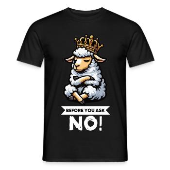 Before You Ask Sheep Sheep Shepherd Sheep Holder - Men's T-Shirt - black - Front - AI Model Male 178 light (178cm)