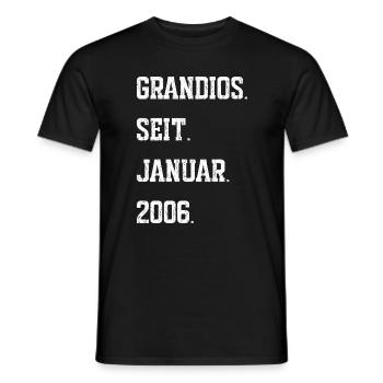 20th Birthday January 2006 - Men's T-Shirt - black - Front - AI Model Male 178 light (178cm)