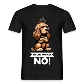 Before You Ask Cocker Spaniel Cockerhund - Men's T-Shirt - black - Front - AI Model Male 178 light (178cm)