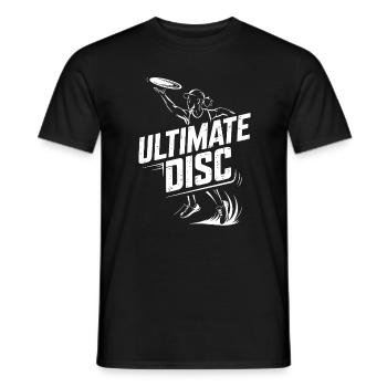 Ultimate Disc Frisbee Player Throwing Action For - Men's T-Shirt - black - Front - AI Model Male 178 light (178cm)