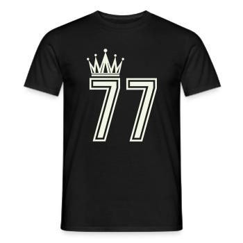 Königliche 77 Ziffern - Männer T-Shirt - Schwarz - Vorne - AI Model Male 178 light (178cm)