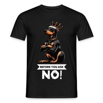 Avant de demander à Dobermann, Dobermannbesitzer - T-shirt homme - noir - Devant - AI Model Male 178 light (178cm)