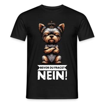Bevor Du Fragst Yorkshire Terrier Yorkie Yorkies - Männer T-Shirt - Schwarz - Vorne - AI Model Male 178 light (178cm)