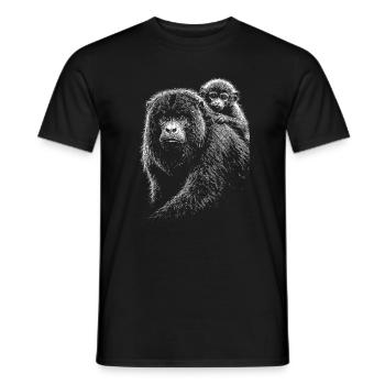 Howler monkey - Men's T-Shirt - black - Front - AI Model Male 178 light (178cm)