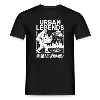 Agent de voyage Bigfoot – Humour des légendes urbaines - T-shirt homme - noir - Devant - AI Model Male 178 light (178cm)