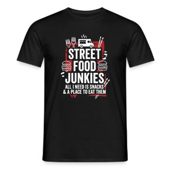 Street Food Junkies Snack Paradise - Men's T-Shirt - black - Front - AI Model Male 178 light (178cm)