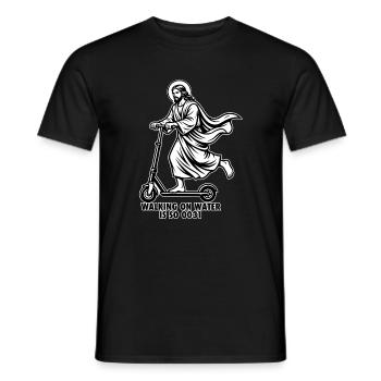 Jesus E-Scooter - Funny Walking On Water Meme - Men's T-Shirt - black - Front - AI Model Male 178 light (178cm)