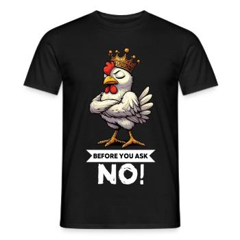 Avant de demander aux poulets Poulet Amateur de poulet - T-shirt homme - noir - Devant - AI Model Male 178 light (178cm)