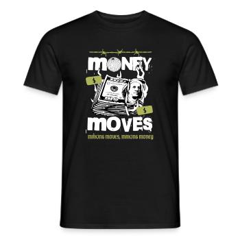 Geld in Bewegung - Männer T-Shirt - Schwarz - Vorne - AI Model Male 178 light (178cm)