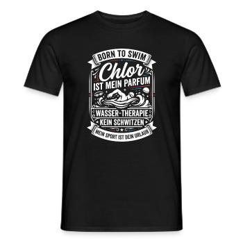 Le chlore est mon parfum : style nage - T-shirt homme - noir - Devant - AI Model Male 178 light (178cm)