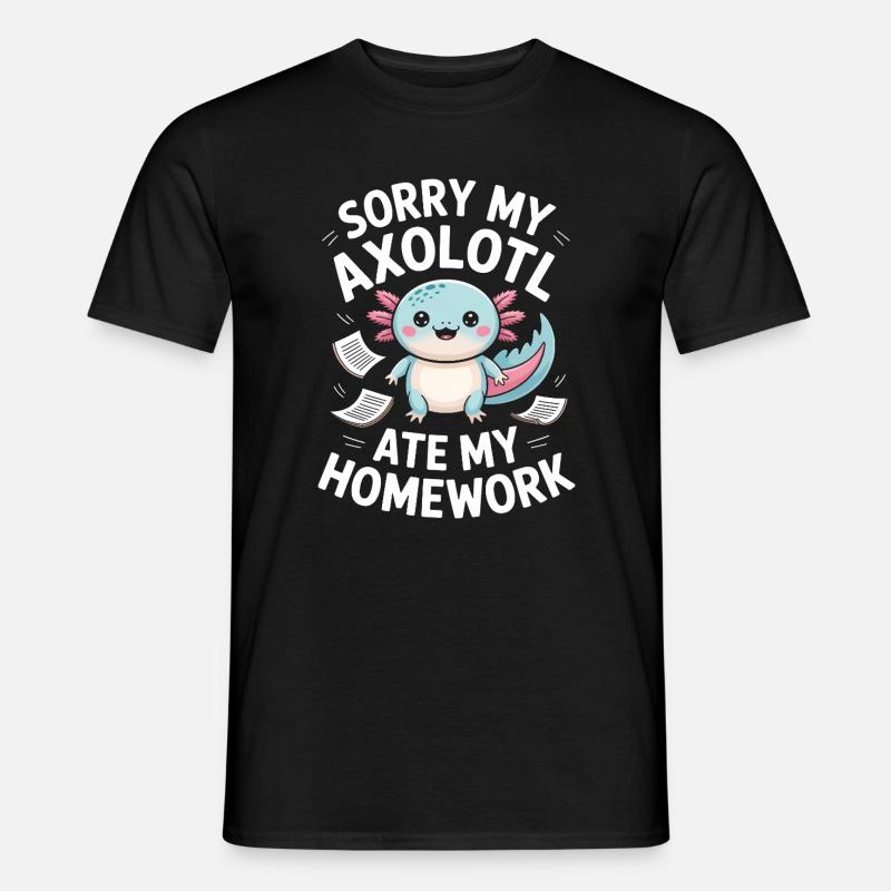 Axolotl a mangé mes devoirs - T-shirt homme - noir
