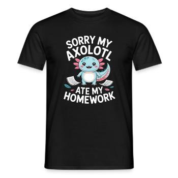 Axolotl Homework Excuse - Men's T-Shirt - black - Front - AI Model Male 178 light (178cm)