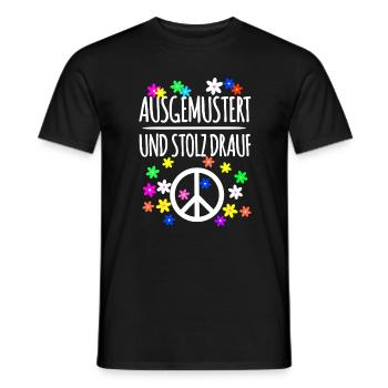 Ausgemustert Frieden Gegen Krieg - Männer T-Shirt - Schwarz - Vorne - AI Model Male 178 light (178cm)