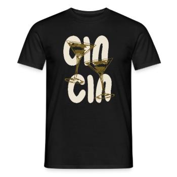 Gin Gin Martini Cocktail Funny Nightlife Graphic - Men's T-Shirt - black - Front - AI Model Male 178 light (178cm)
