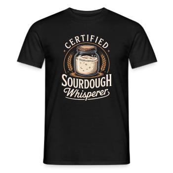 Chuchoteur certifié de levain - T-shirt homme - noir - Devant - AI Model Male 178 light (178cm)