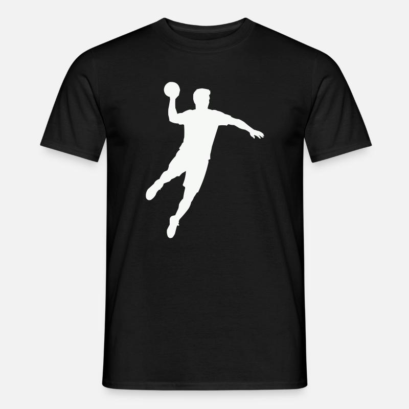 Handball Silhouette Ball - Männer T-Shirt - Schwarz