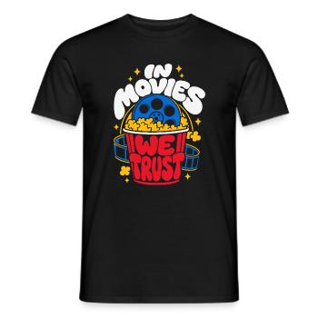 In Movies We Trust Cinema Popcorn - Men's T-Shirt - black - Front - AI Model Male 178 light (178cm)