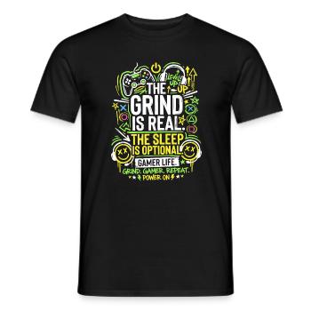 Le grind, c’est la vraie vie de joueur - T-shirt homme - noir - Devant - AI Model Male 178 light (178cm)