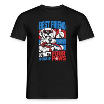 Best Friend Loyalty Four Paws - Men's T-Shirt - black - Front - AI Model Male 178 light (178cm)