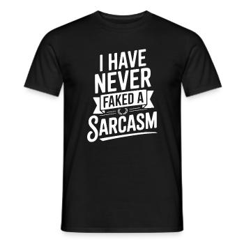 I Have Never Faked a Sarcasm - Men's T-Shirt - black - Front - AI Model Male 178 light (178cm)