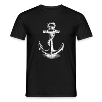 White Anchor Silhouette - Männer T-Shirt - Schwarz - Vorne - AI Model Male 178 light (178cm)